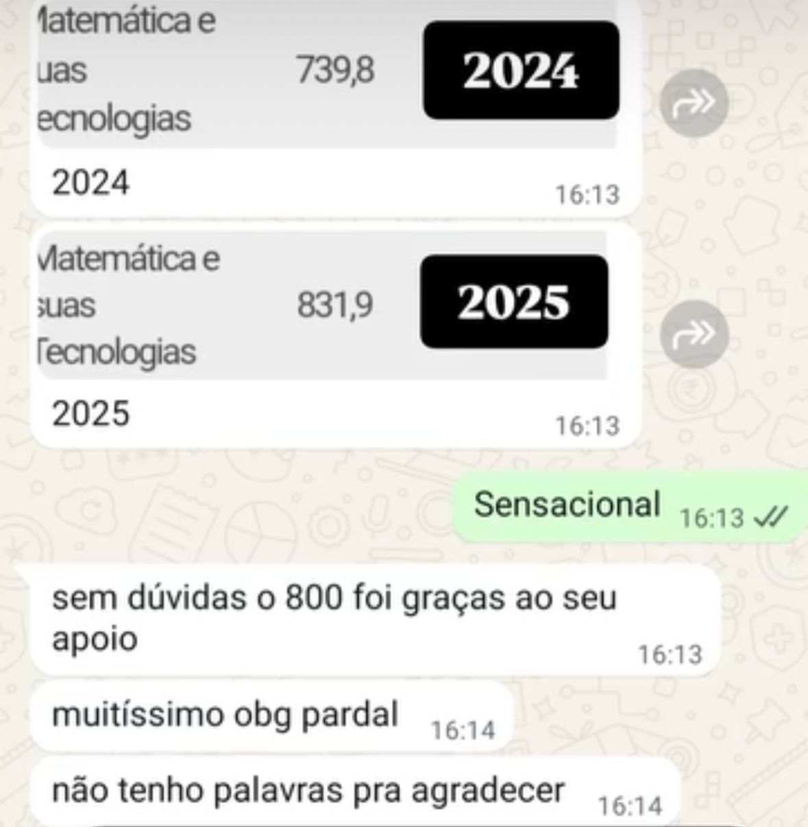 Depoimento de aluno